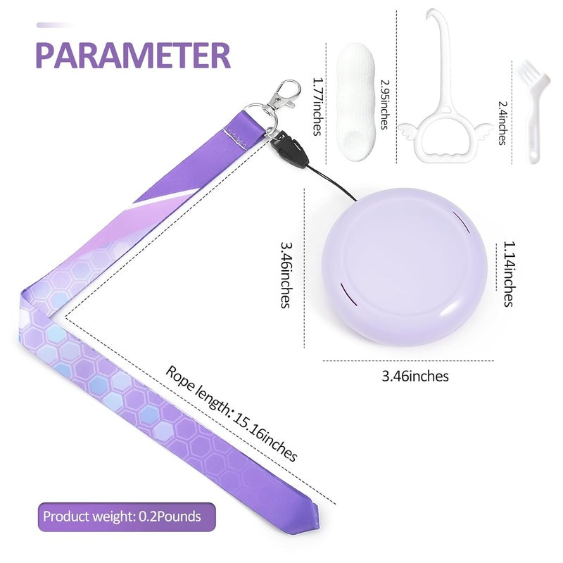 Gaboolo Store Retainer Case with Mirror and Lanyard,Slim Aligner Case with Vent Holes,Cute Dental Brace Box with Retainer Removal Tool and Brush (Purple Pink with Lanyard) - Image 2
